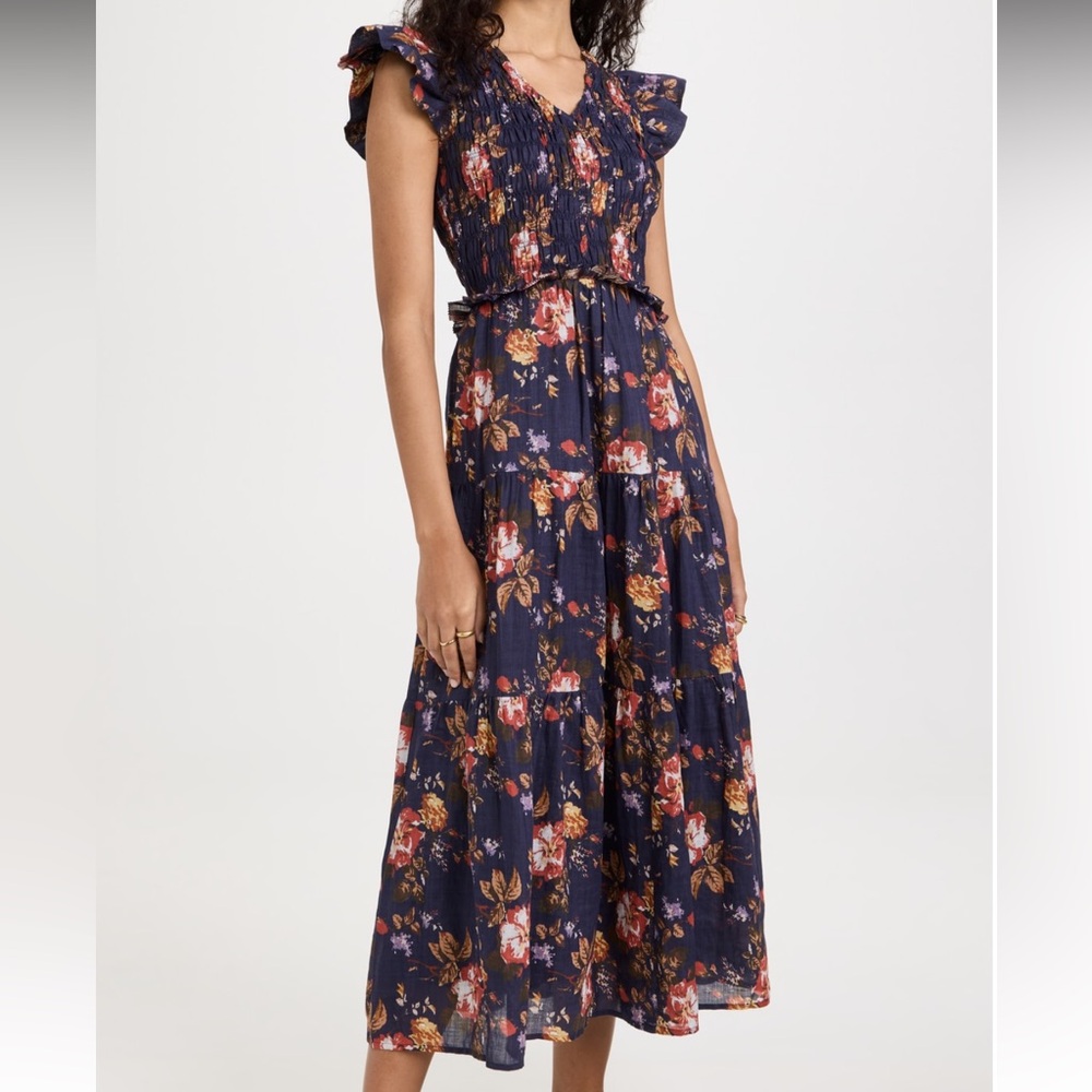 Sea New York Ines Smocked Dress Floral Navy / Size 6